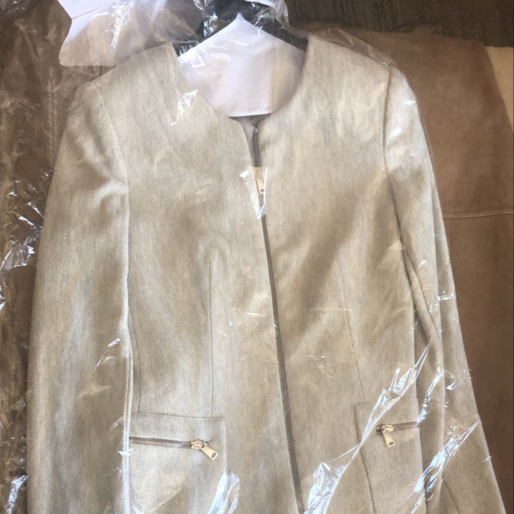 Zara basic light grey coat Size S